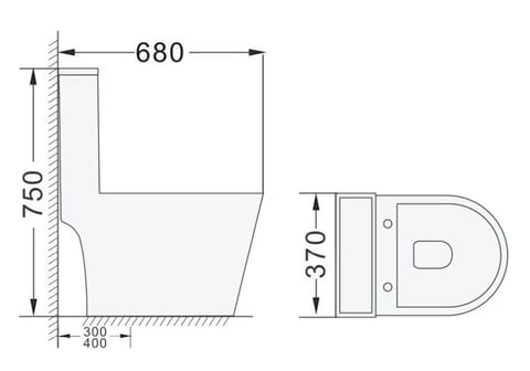 one piece elongated dual flush toilet