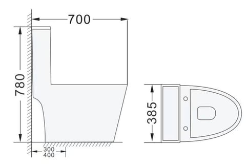 one piece standard height toilet