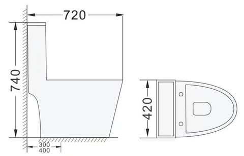 one piece round toilet