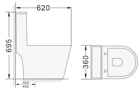 Close-coupled S-type sewerage toilet seat Standard seat White