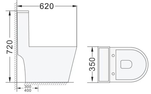 Closed One-piece Toilet White