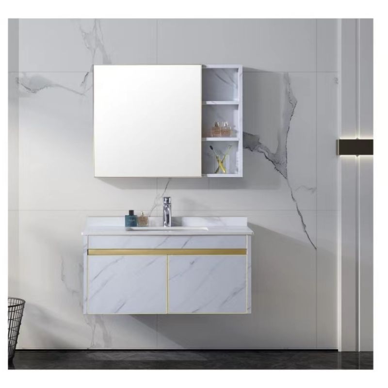 white single bathroom vanity