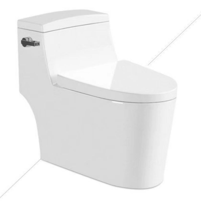 Simple round one-piece toilet