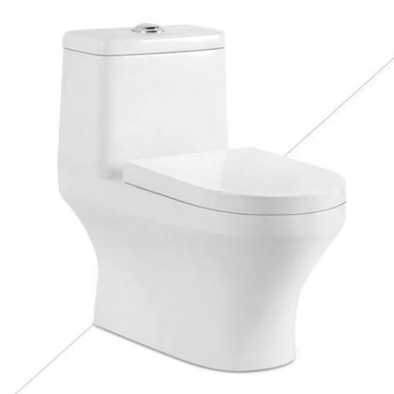 One-piece toilet with seat