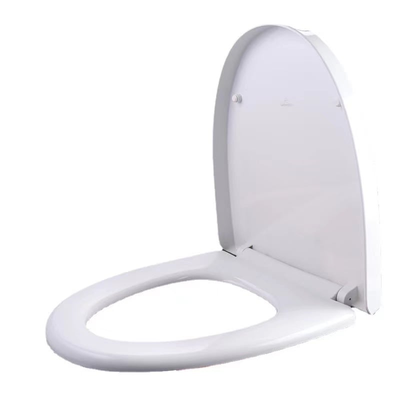 white elongated soft toilet seat