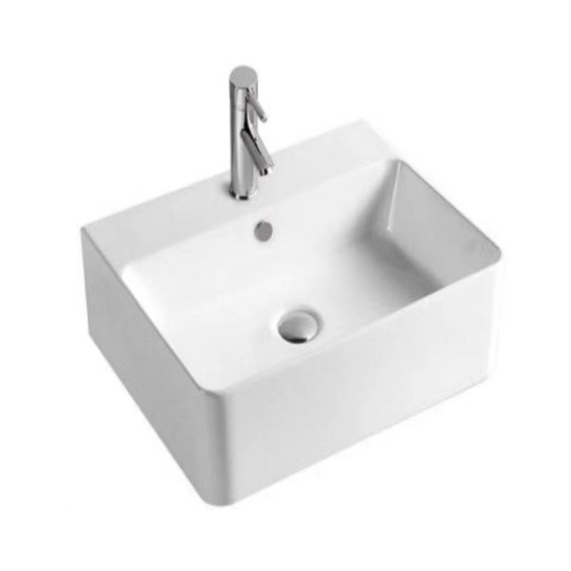 Rectangular top table sinks white