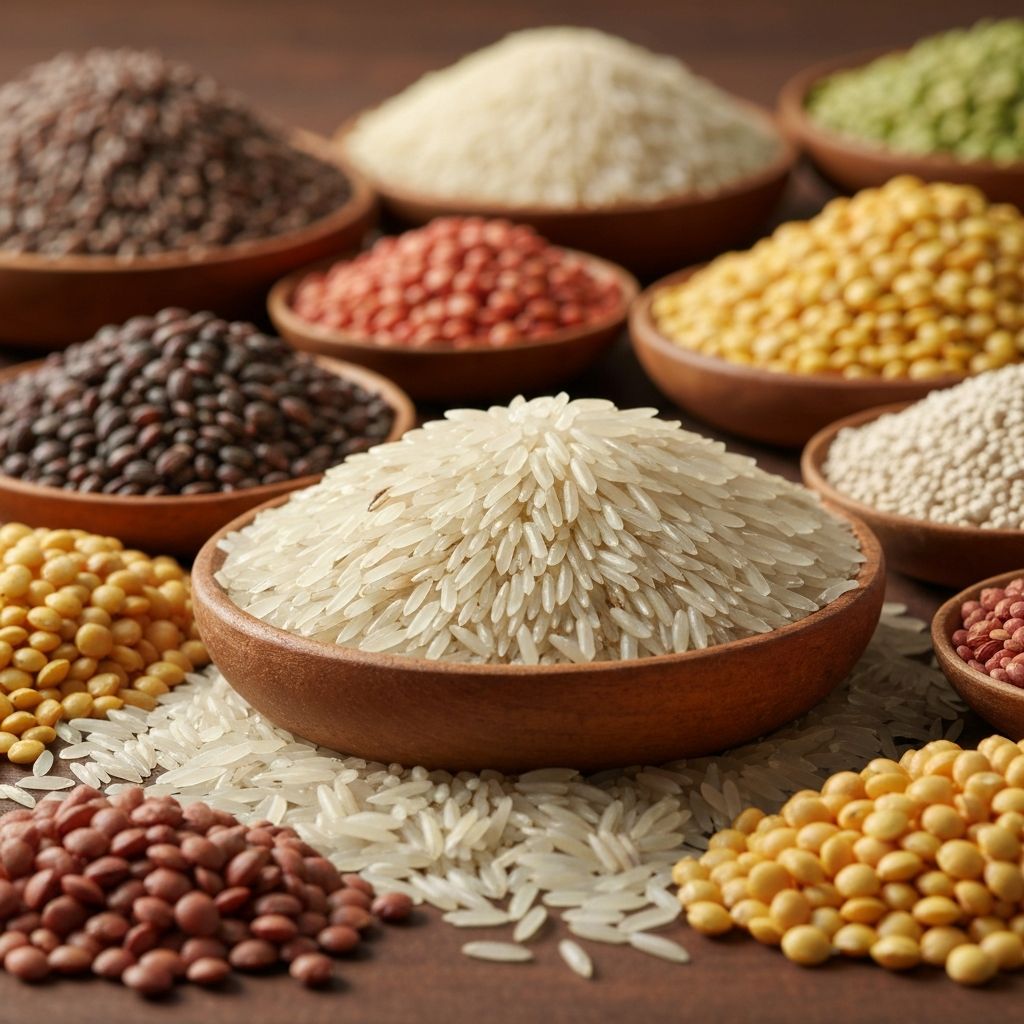 Produkty rolne z Indii - ryż basmati, zboża i rośliny strączkowe